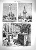 Old Antique Print 1879 Funeral Rowland Hill Westminster Burns Kilmarnock 19th