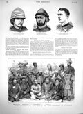 Old Antique Print 1879 Major Cavagnari Chief Sirdars Jellalabad Shah War 19th