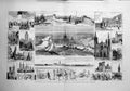 Old Antique Print 1879 Cathedral Rouen France Castle Caen Architecture 19th