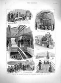 Original Old Antique Print 1879 Telegraph Construction Maintenance Greenwich