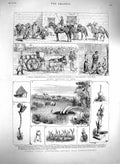 Original Old Antique Print 1879 Africa Marutse-Mabunda Rome Buzzori Wine Carts