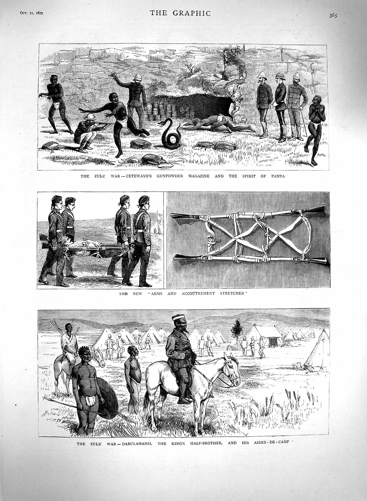 Old Antique Print 1879 Zulu War Cetewayo Dabulamanzi Aides-De-Camp Native 19th