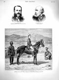 Old Antique Print 1879 Lieut. Hamilton Cabul War Gran Paul Poole Officers 19th
