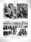 Original Old Antique Print 1879 Zulu War Wolseley Morosi Mountain Saddle Rock