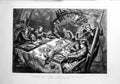 Original Old Antique Print 1879 Dinner Table Atlantic Ship Stormy Sea Fine Art