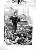 Original Old Antique Print 1879 Zulu War Siers Sailors Banquet Portsmouth 19th