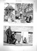 Old Antique Print 1879 Baby Ourang-Outang Ship Pullman Dining Car Railway 19th