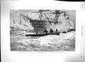 Original Old Antique Print 1879 Three-Decker Torpedo Boat Portsmouth Ship Sea