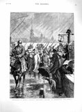 Old Antique Print 1879 Socialism Russia Nihilist Prisoners Siberia Army 19th