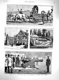 Old Antique Print 1879 Zulu War Chief Oham Cannon Canada Saffron Walden 19th