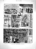 Old Antique Print 1879 Edinburgh Holyroos Palace Mary Queen Scots Church 19th