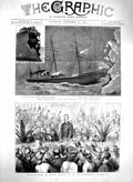 Original Old Antique Print 1879 Major Chard Guildhall Plymouth Ship Arizona Ice