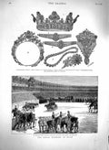 Old Antique Print 1879 Royal Wedding Spain Bull Fight Mantilla Jewellery 19th