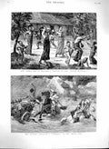 Old Antique Print 1880 Burmah Water Festival Afghan Campaign Bolan Pass 19th