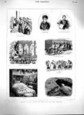 Old Antique Print 1880 Brassey Art Turkish Lady Refugees Train Ryde Ship 19th