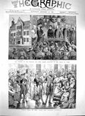 Original Old Antique Print 1880 Ball Star Garter Richmond Windsor Eton Albert