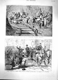 Original Old Antique Print 1880 Tripoli Tramway Railway Syria Russia Mouj 19th