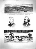 Original Old Antique Print 1880 British Columbia Tytler Dixon War America 19th