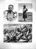 Original Old Antique Print 1880 Sekukuni Basuto Chief Wolseley Swazies Bovane