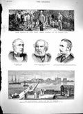 Original Old Antique Print 1880 Port Massowah Parry Low Forbes Henry Fowler War