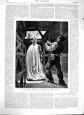 Original Old Antique Print 1880 Scene Beneath Stage Opera Hamlet Theatre 19th