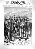 Original Old Antique Print 1880 Afghan Campaign Cabul War Scottish Siers Army