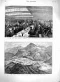Old Antique Print 1880 Afghan War Jugdulluck Fort Ship Grantully Castle 19th