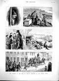 Original Old Antique Print 1880 Distress Ireland Errismore Fisherman Slyne 19th