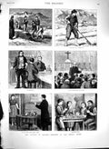 Original Old Antique Print 1880 Ireland Families People Church Priest Farming