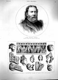 Original Old Antique Print 1880 James Lowell Afghanistan Jellelabad Arch 19th