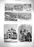 Original Old Antique Print 1880 California America Countess Derwenwater Moscow