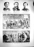 Old Antique Print 1880 Sulphur Springs Lucia Royal Indies Raines Palander 19th