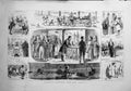 Old Antique Print 1880 Election Scenes Men Voting Poll Horses Carriage 19th