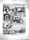 Original Old Antique Print 1880 Ship Monarch Karamanili Asia Minor Tarsus 19th