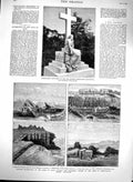 Original Old Antique Print 1880 Baden-Baden Ireland Aran Ballintemple Breccan