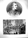 Old Antique Print 1880 Archduke Rudolf Concert Merchant Taylor'S School 19th