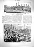 Original Old Antique Print 1880 Egypt Khedive Mansourah Women'S Suffrage 19th