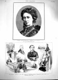 Original Old Antique Print 1880 Maria Alexandrovna Russia Free Church Scotland