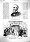 Old Antique Print 1880 Oxford College Theatre Agamemnon Paul Armand Court 19th