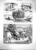 Old Antique Print 1880 Afghanistan Canoeing Bemaru Lake Cabul Elephants 19th