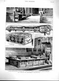 Old Antique Print 1880 Houses Parliament Oath Box Commons Speakers Chair 19th