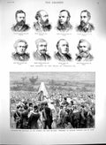 Original Old Antique Print 1880 Monument Eurydice Isle Wight House Commons Gill