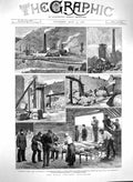 Original Old Antique Print 1880 Risca Colliery Explosion Pit Mining Fan 19th