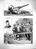 Old Antique Print 1880 Volunteers Wimbledon Princess Wales Ferguson Gun 19th