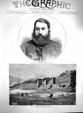 Original Old Antique Print 1880 Abdurrahman Khan Ameer Afghanistan Bala 19th