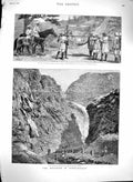 Original Old Antique Print 1880 Afghanistan Pari Durrah Jugdulluk Mustafi Khan