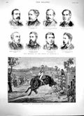 Original Old Antique Print 1880 Buckjumper Horse House Commons Biddell Fairburn