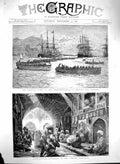Old Antique Print 1880 Afghanistan Charsu Candahar Ships Regatta Palermo 19th