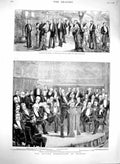 Original Old Antique Print 1880 British Association Swansea Music Hall Victorian