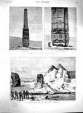 Original Old Antique Print 1880 Afghanistan Citadel Candahar Minar Ghun 19th